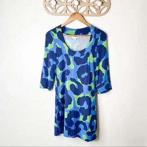 Boden | Blue & Green Cheetah Print Mini Dress